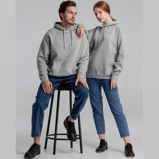 Unisex nan minimalistischer Heavyweight Kapuzenpullover aus French‑Terry mit verdeckter Kängurutasche und schmaler Silhouette EB