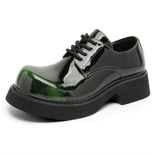 Damen Hochglänzende Schnürschuhe mit dicker Sohle und modischem Design EB