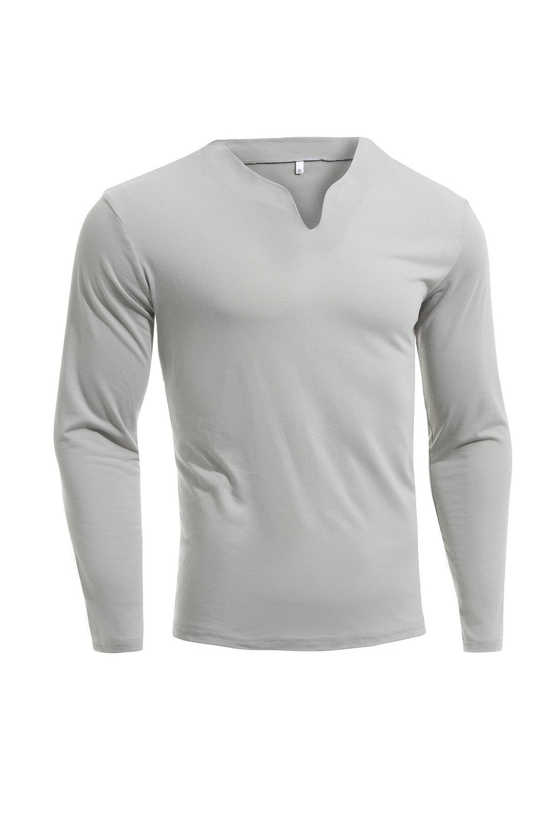 Herren nan Langarmshirt mit V-Ausschnitt Slim Fit Baumwollmix und elastischem Komfortbund EB