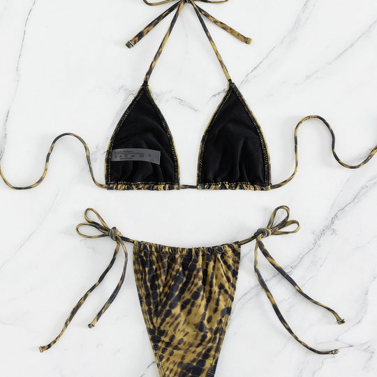 Damen Triangel-Bikini mit verstellbaren Schnürdetails EB