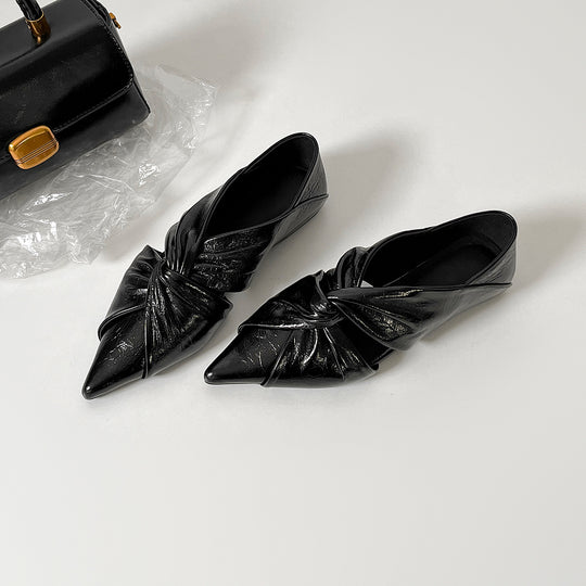 Damen elegante Spitzenslipper mit raffinierten Knoten-Details EB
