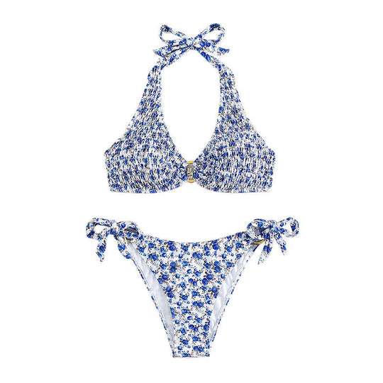 Damen Bikini-Set mit verstellbaren Trägern und floralem Muster EB
