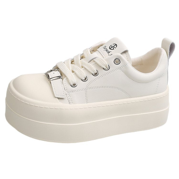Damen modische Plattform-Sneaker mit elastischem Schnürsystem und robustem Sohlenprofil EB