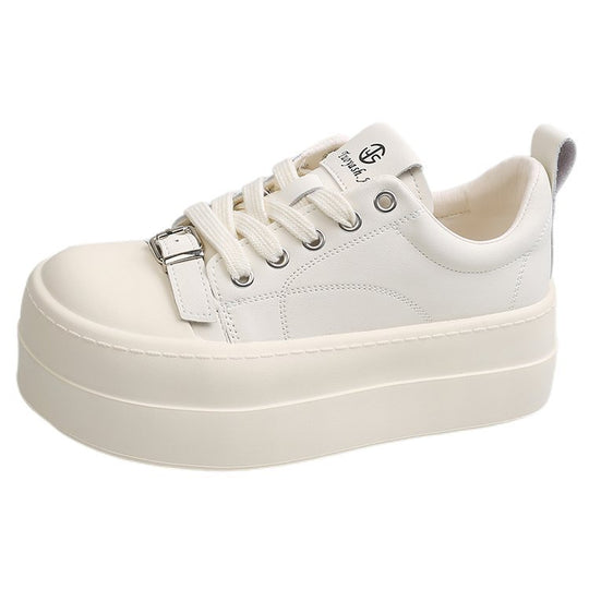 Damen modische Plattform-Sneaker mit elastischem Schnürsystem und robustem Sohlenprofil EB