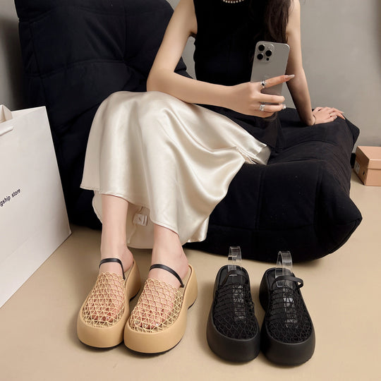 Damen Plattform-Sandalen mit innovativem Netzdesign und rutschfester Sohle EB