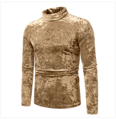 Herren eleganter Rollkragenpullover aus luxuriösem Samtstoff EB