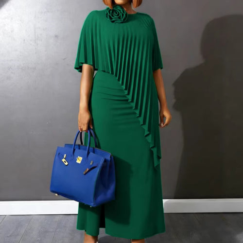 Damen ärmelloses Maxi-Kleid mit elegantem Faltenverlauf EB