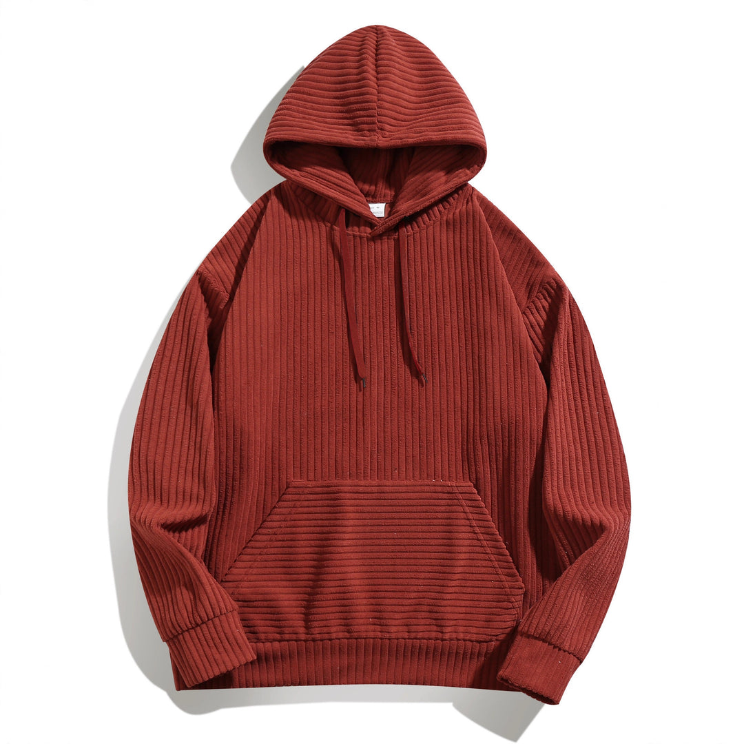 Herren Kapuzenpullover mit strukturierter Ripp-Textur und praktischen Taschen EB