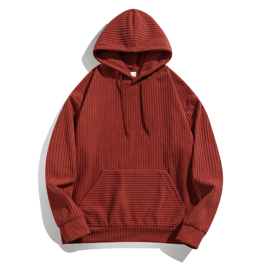 Herren Kapuzenpullover mit strukturierter Ripp-Textur und praktischen Taschen EB