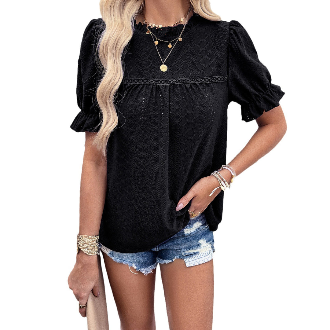 Damen Baumwoll-Bluse mit Rüschendetails EB