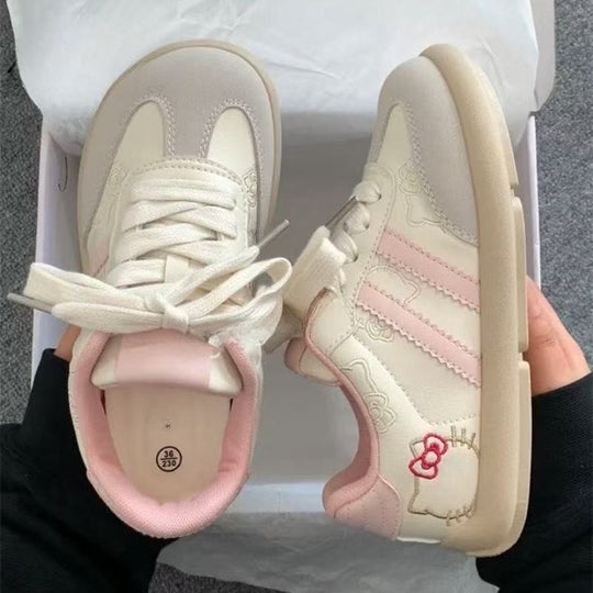 Damen Modische Sneakers mit floralem Stickdesign und rutschfester Sohle EB