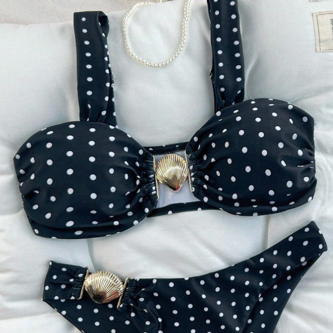 Damen Bandeau-Bikini-Set mit Muschel-Detail EB