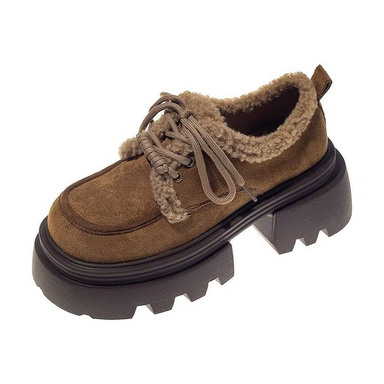 Damen Komfortable Sneakers mit flauschiger Kragen EB