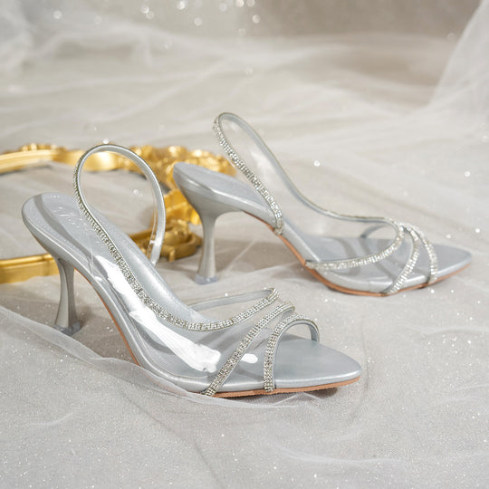 Damen Glamouröse Slingback Sandalen EB