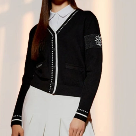 Damen modische Strickjacke mit strukturiertem Design und Taschen EB