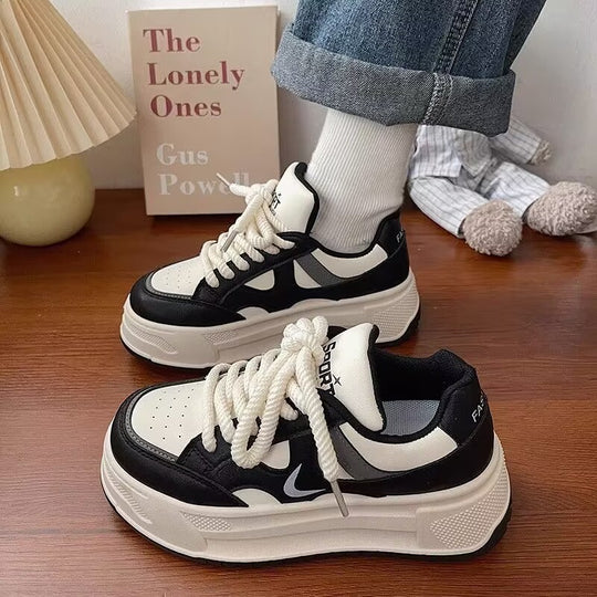 Damen Komfortable Chunky Sneakers mit Socken-Kragen EB