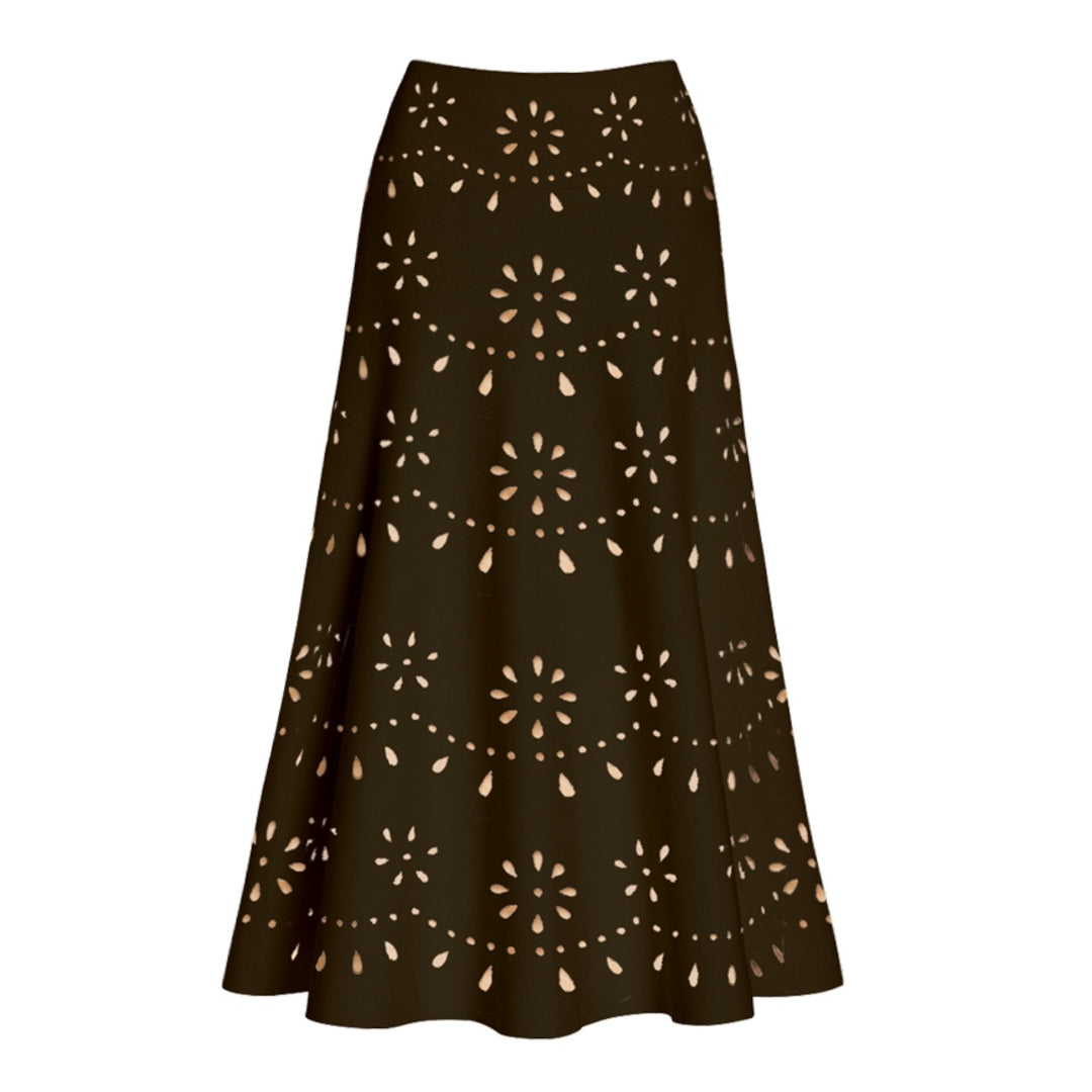 Damen Badeanzug und Rock-Set mit floralem Cut-Out Design EB