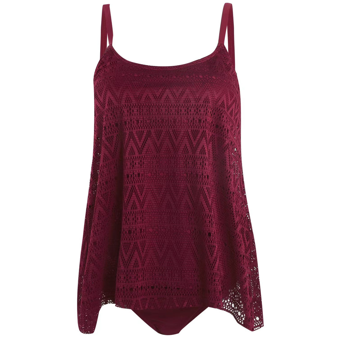 Damen elegantes Strandtop mit modischem Lochmuster EB