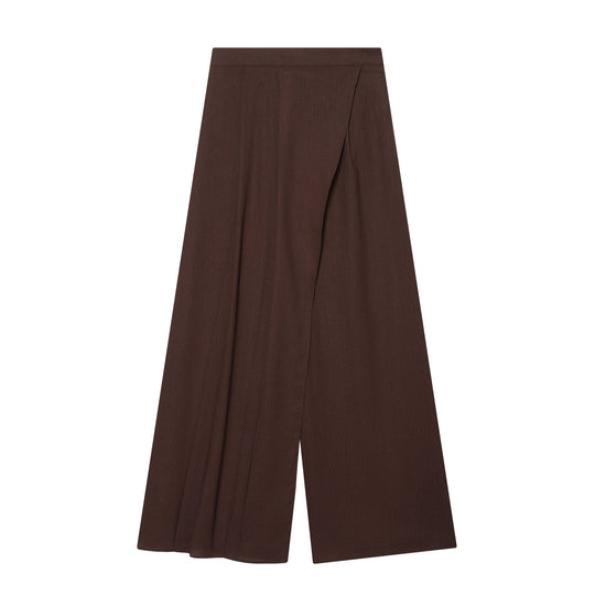 Damenweite Palazzo-Hose mit asymmetrischem Schnitt und elastischem Bund EB