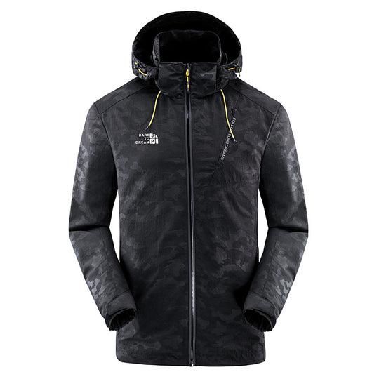 Herren wasserabweisende Camouflagejacke mit verstellbarer Kapuze EB