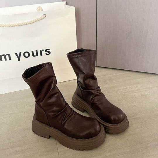 Damen modische Stiefel mit rutschfester Sohle und weichem Obermaterial EB