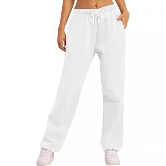 Damen bequeme Sporthose mit elastischem Bund und seitlichen Taschen EB