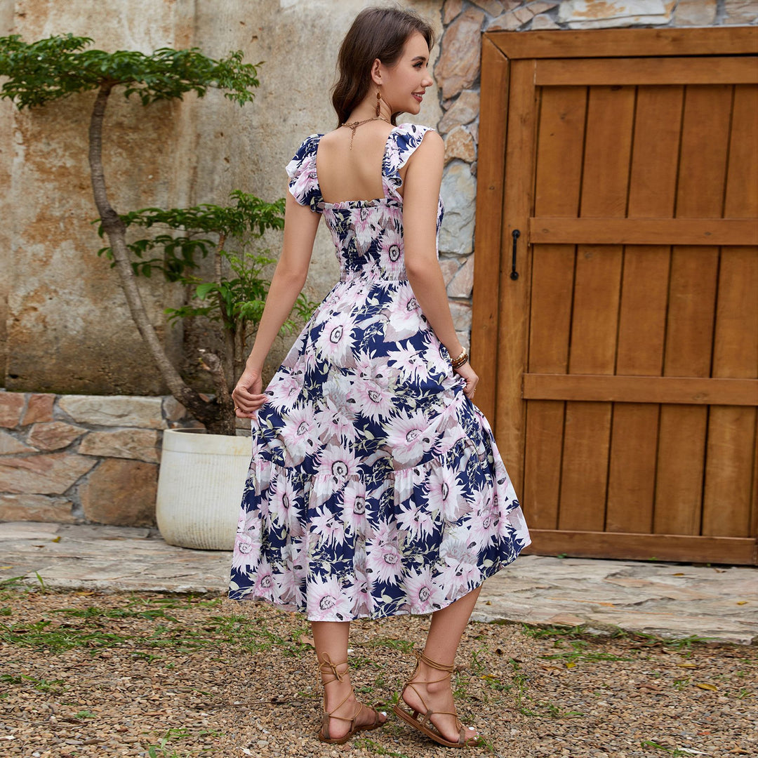 Damen Maxikleid mit floralen Mustern EB