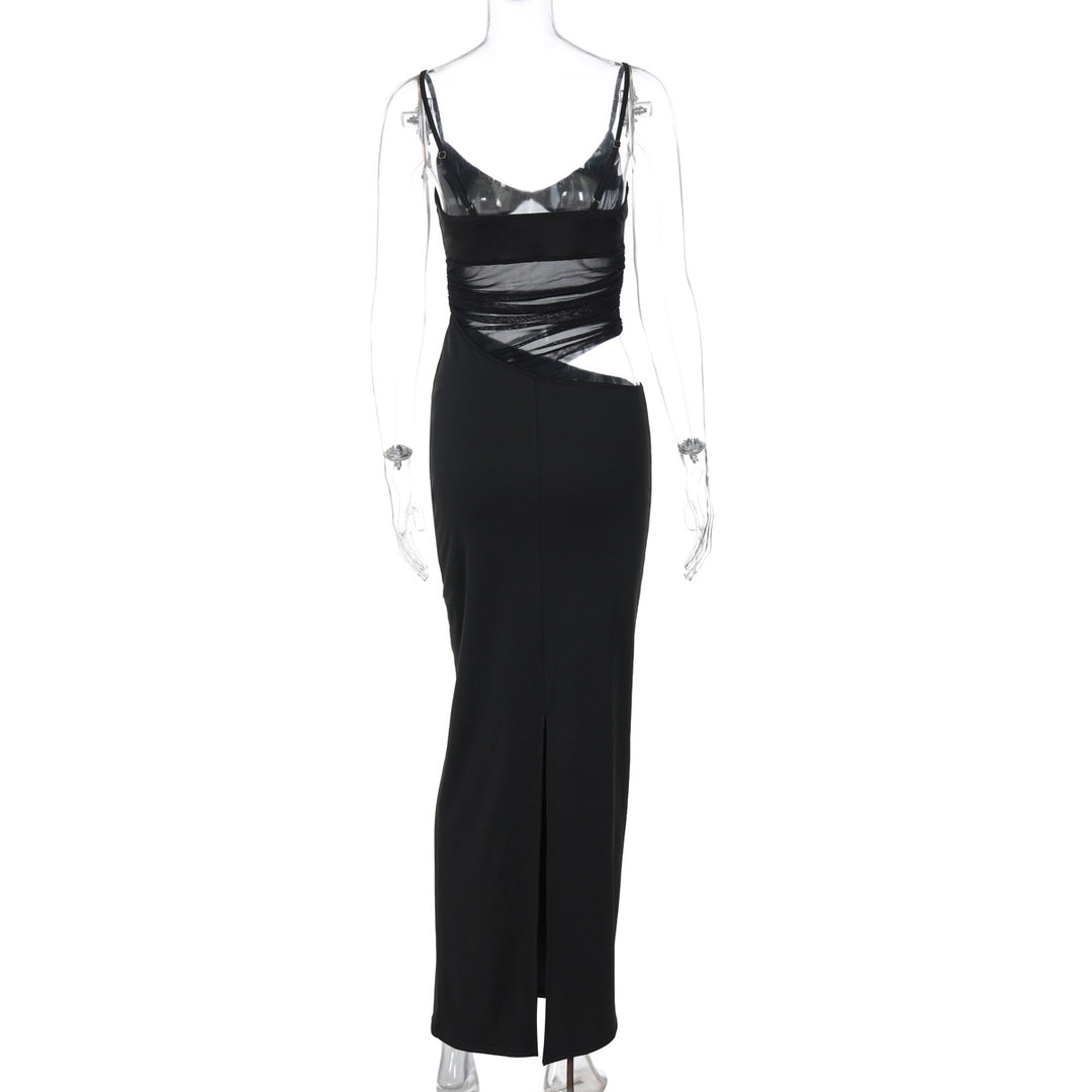 Damen Figurnahes Kleid mit transparenter Einsätze EB