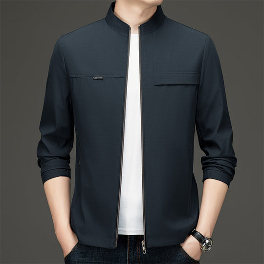 Herren elegante und sportliche Übergangsjacke mit Stehkragen EB
