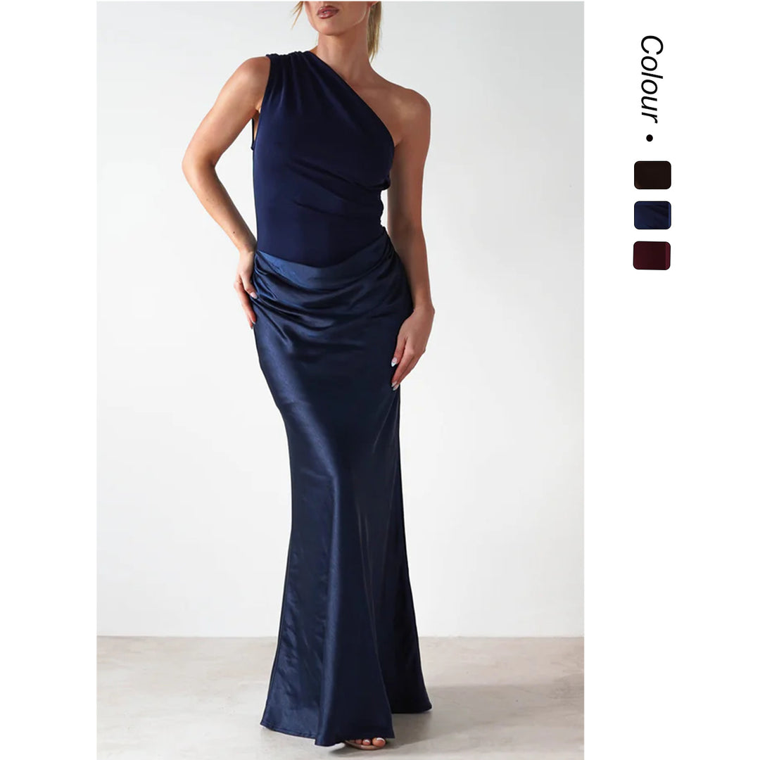 Damen Abendkleid mit asymmetrischem Schnitt und elegantem Drapierungsdesign EB