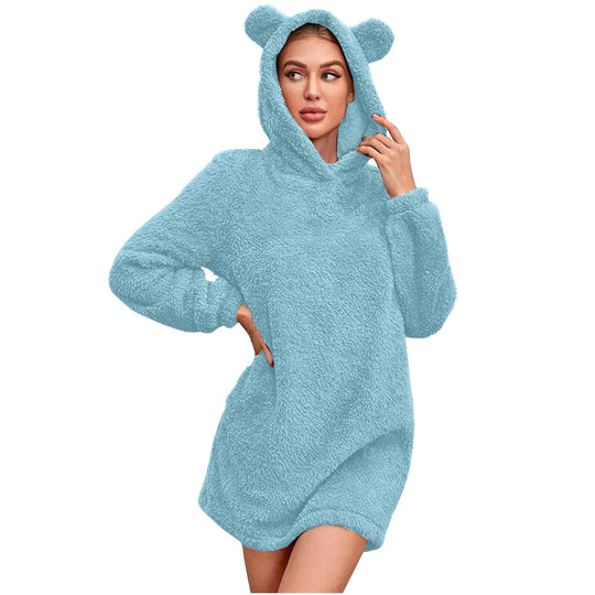 Damen Kuscheliger Hoodie mit Bärenohren EB