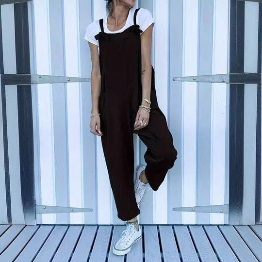 Damen Lässiger Jumpsuit mit praktischen Seitentaschen EB