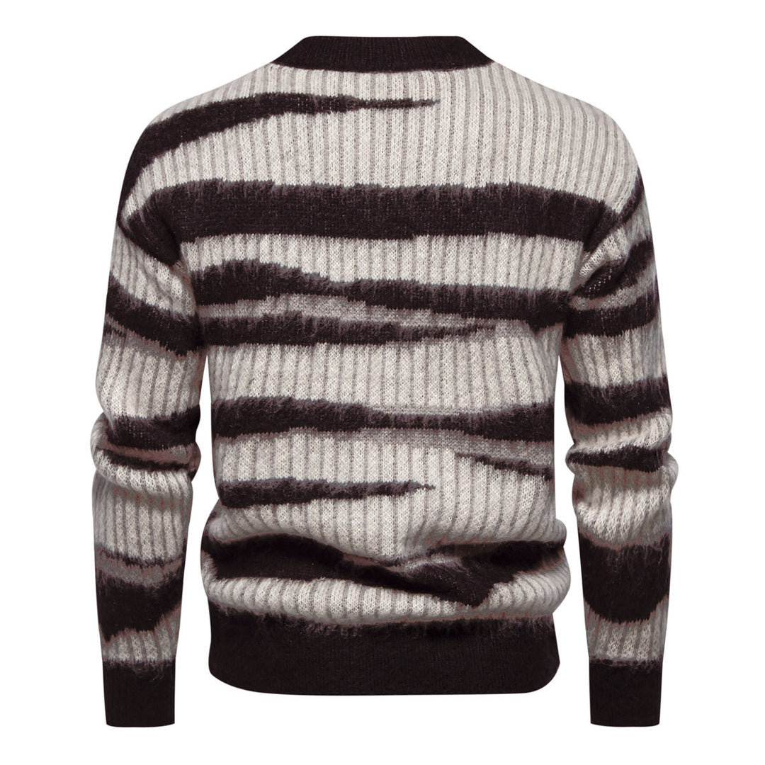 Herren modischer Strickpullover mit einzigartigem Streifenmuster EB