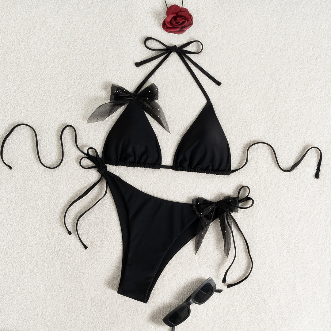 Damen Triangel-Bikini mit elegantem Schleifendetail EB