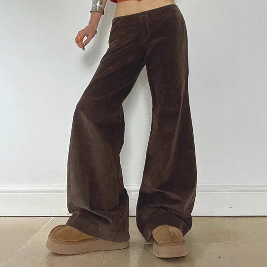 Damen Flared Hose aus weichem Stoff mit hohem Bund EB