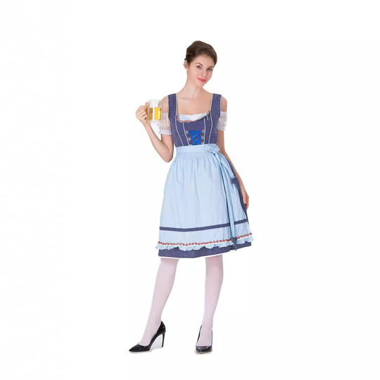 Damen nan tradicionales Oktoberfest Dirndlkleid mit Schürze EB