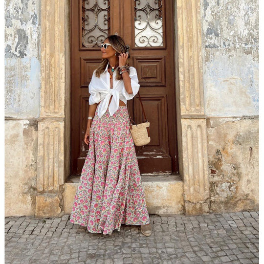 Damen Maxi-Rock mit floralem Muster EB