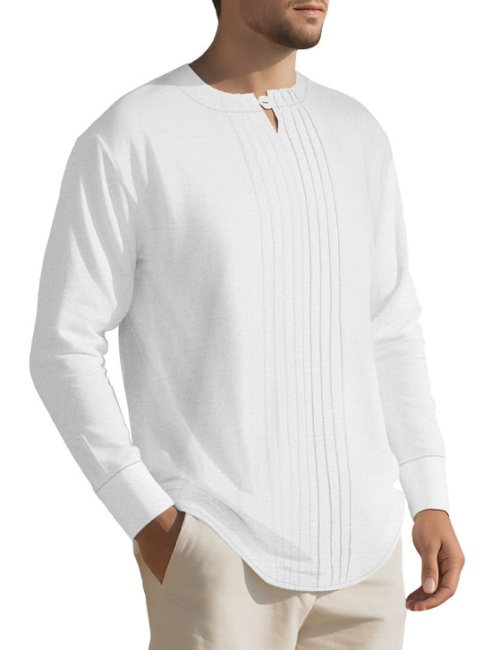 Herren Elegantes Langarmhemd mit strukturiertem Design EB