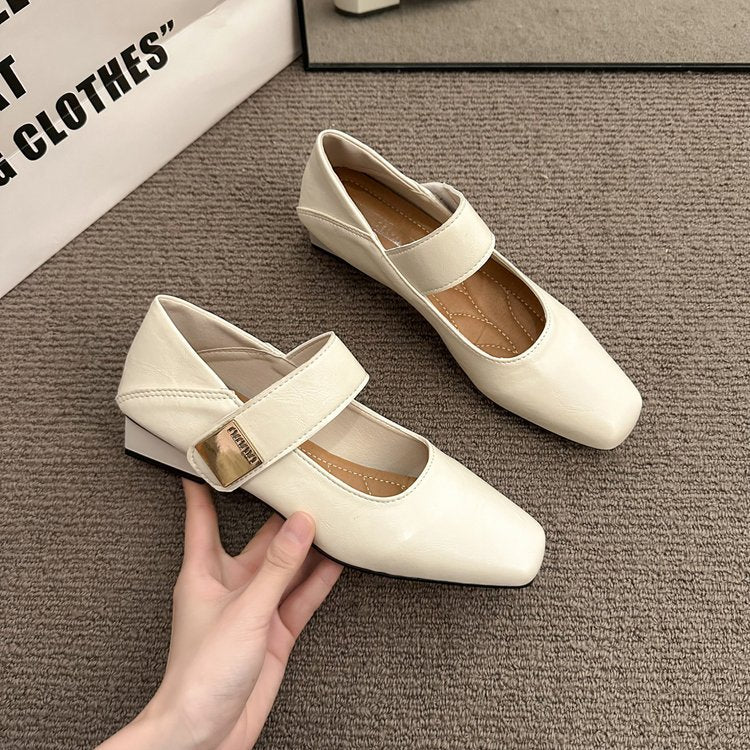 Damen elegante Mary Jane Ballerinas mit modischer Schnalle und komfortablem Fußbett EB