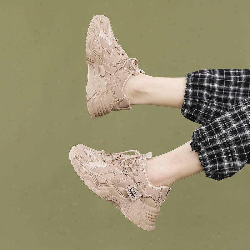 Damen modische Chunky Sneakers mit atmungsaktiver Mesh-Oberfläche und dämpfendem Sohlenprofil EB
