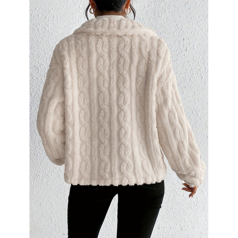 Damen Flauschige Oversize-Jacke EB