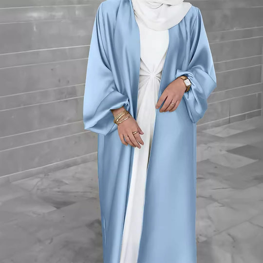 Damen eleganter Longcardigan aus fließendem Material mit weitem Schnitt EB