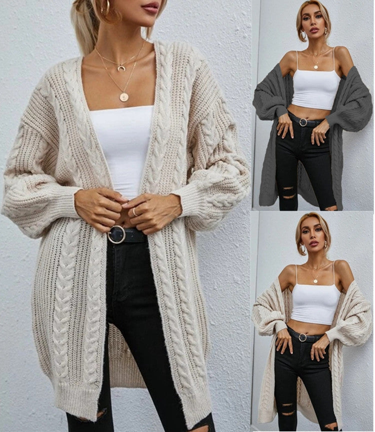 Damen Grobstrick-Kimono-Cardigan mit hochwertiger Rippstruktur EB