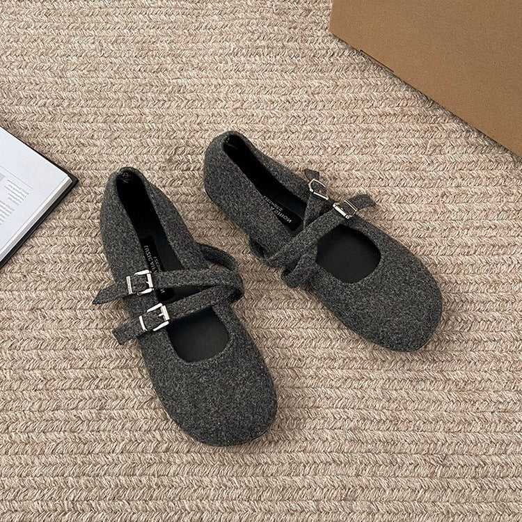 Damen Komfortable Ballerinas mit modischem Riemchenverschluss EB