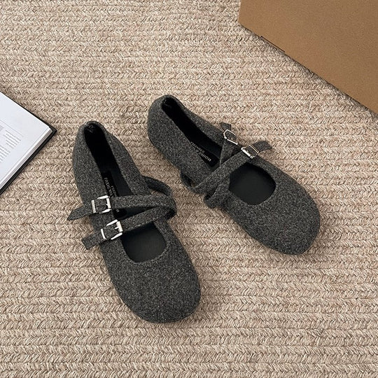 Damen Komfortable Ballerinas mit modischem Riemchenverschluss EB