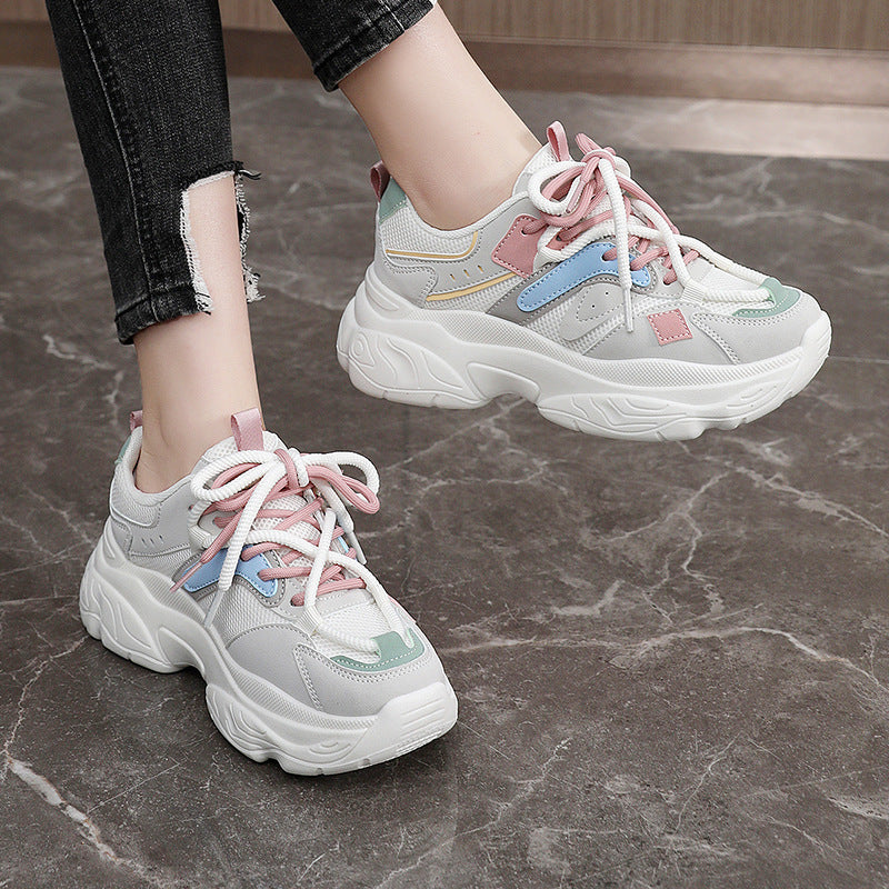 Damen Sportliche Chunky Sneakers mit atmungsaktiver Mesh-Oberfläche und stabiler Sohle EB