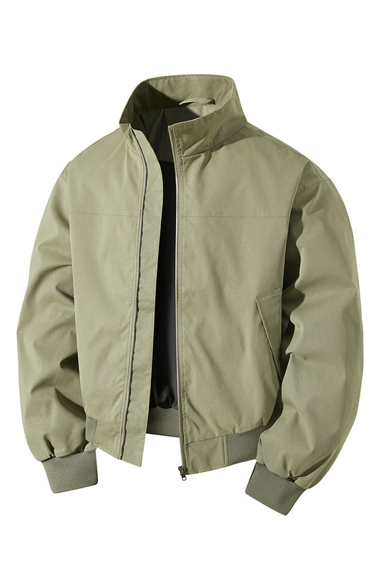 Herren kurz geschnittener Blouson mit Stehkragen und geripptem Saum EB