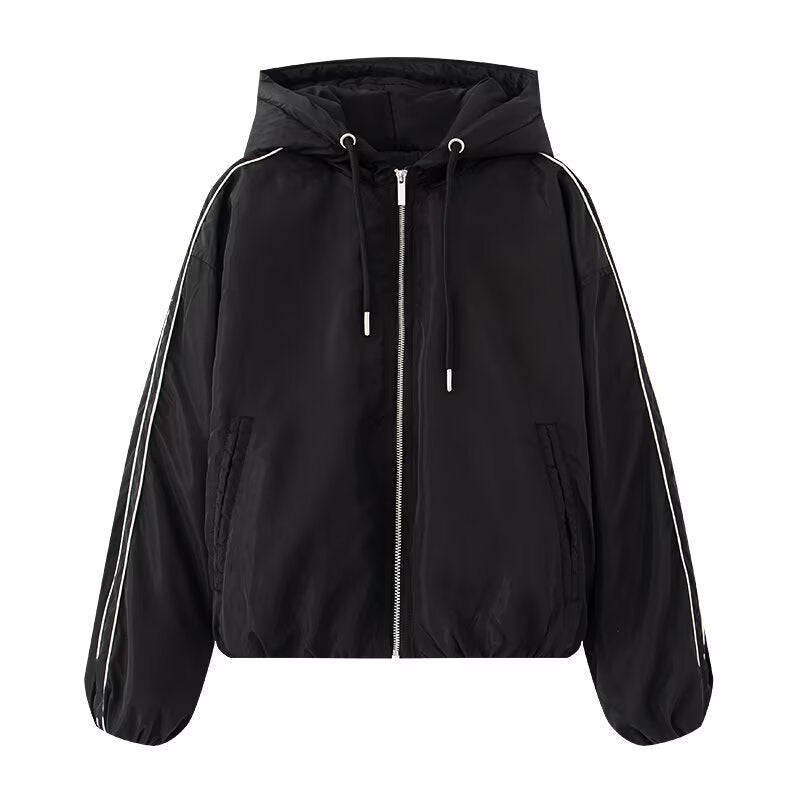 Damen sportliche Übergangsjacke mit hohem Kragen und praktischen Taschen EB