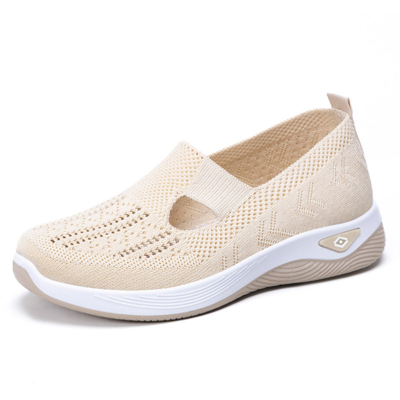 Damen Atmungsaktive Slip-On Sneakers mit elastischem Einsatz und rutschfester Sohle EB
