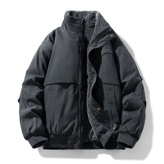 Herren gefütterte Winterjacke mit Teddyfutter, winddichter Außenhülle und bomber-inspirierter Passform EB